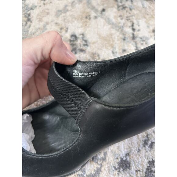 Born Mary Jane Black Leather Pump Heel Women’s 6 Preppy Classy - Picture 6 of 9